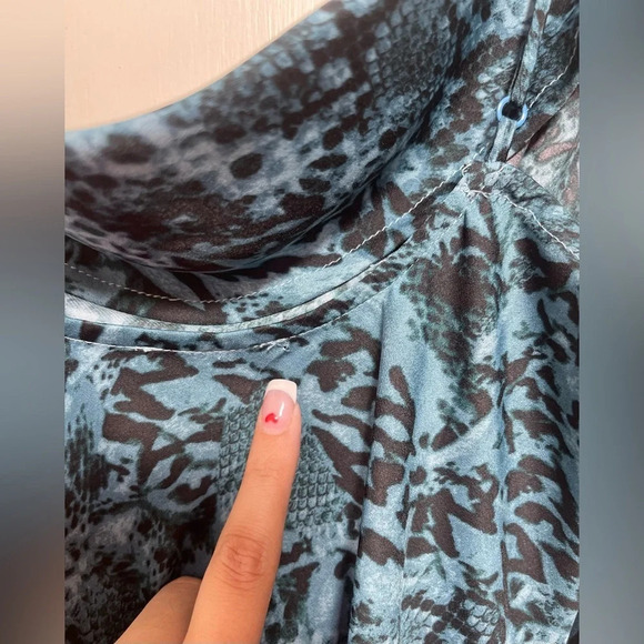 Free People Intimately Day to Night Printed Slip Dress Indigo Combo Size Small - Picture 13 of 15